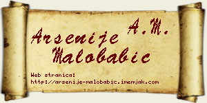 Arsenije Malobabić vizit kartica